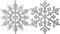 36 Pack Silver Glitter Christmas Snowflake Ornaments - 4 Inch (Silver)